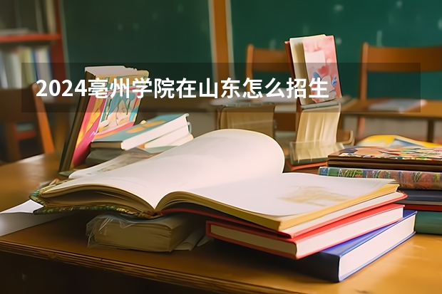2024亳州学院在山东怎么招生