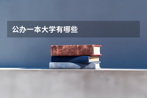公办一本大学有哪些